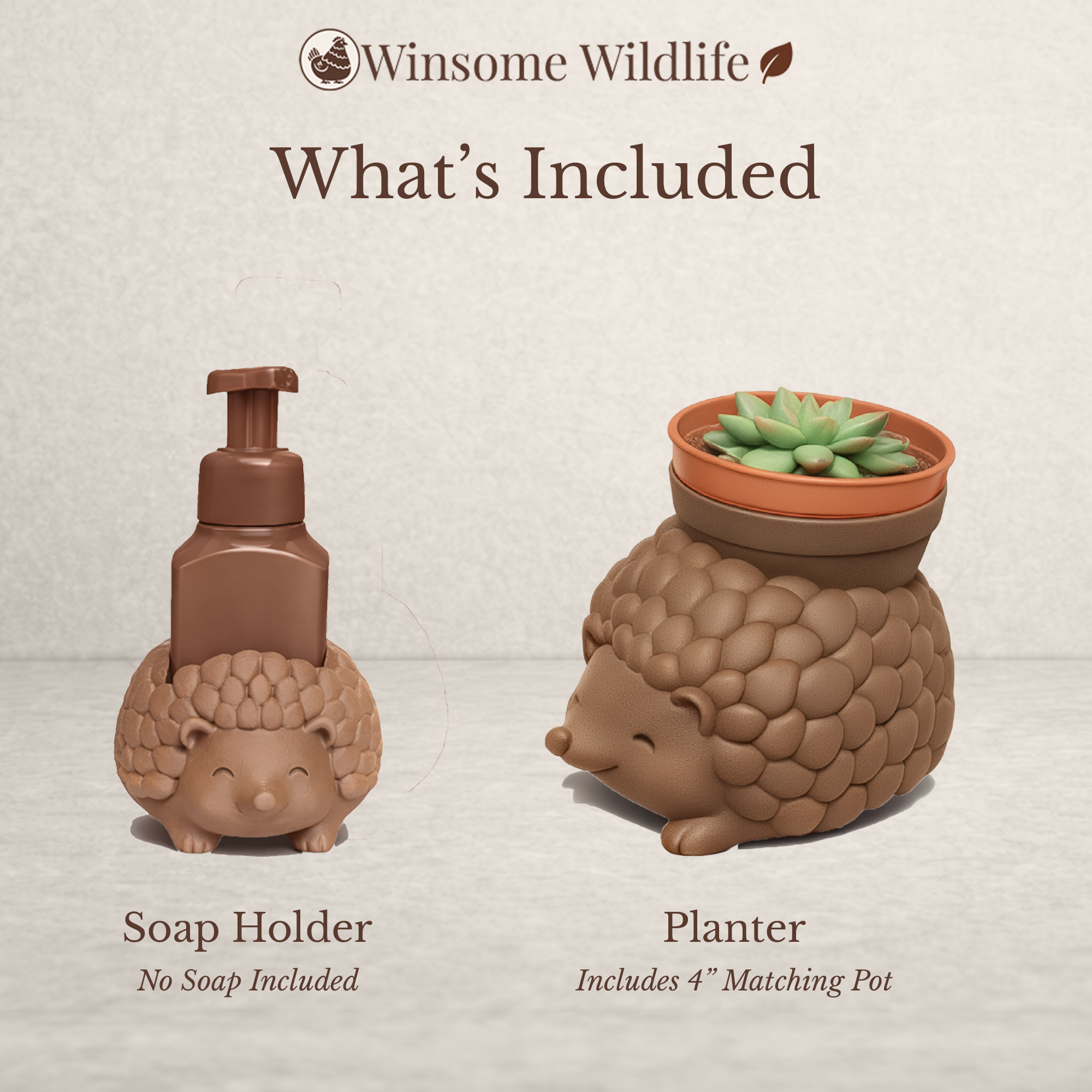 Hedgehog Planter and Soap Holder Bundle - Winsome Wildlife