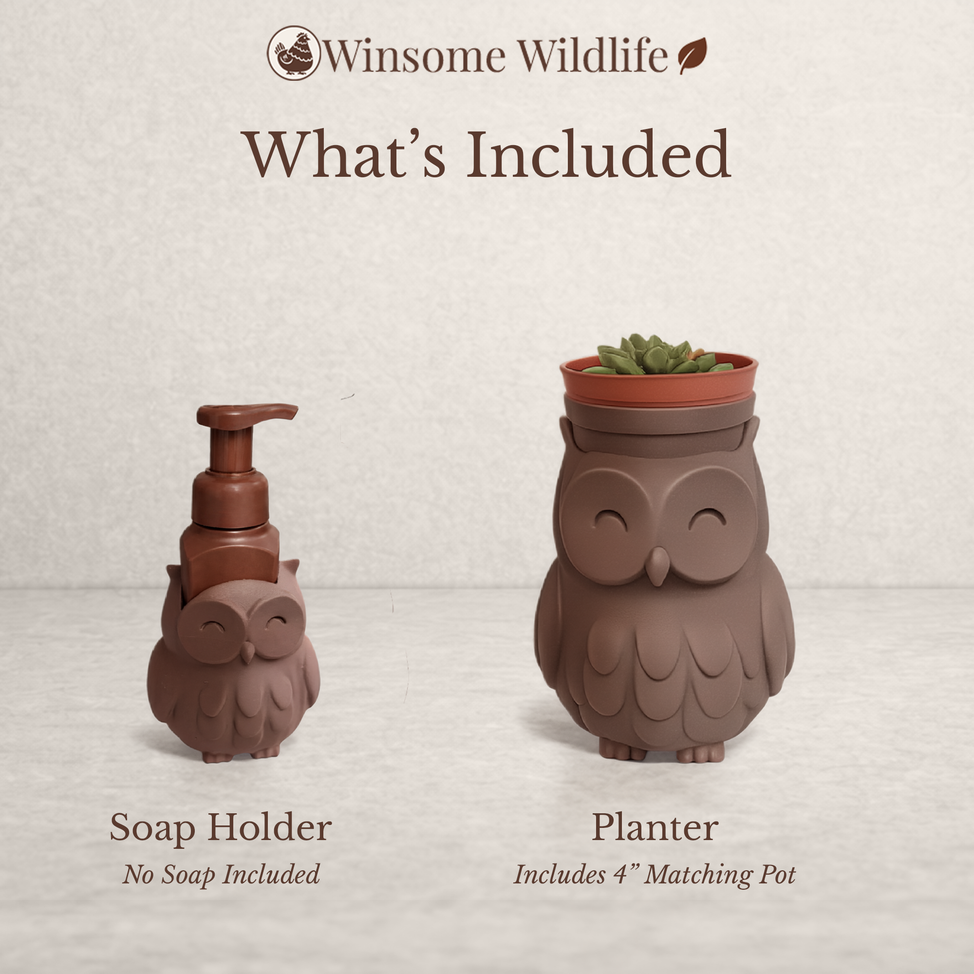 Owl Planter and Soap Holder Bundle - Winsome Wildlife