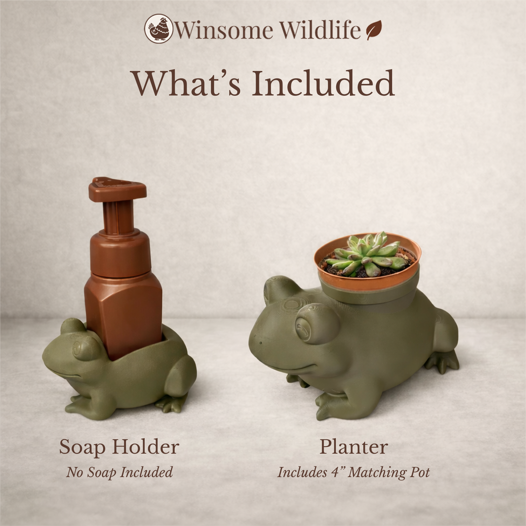 Frog Planter and Soap Holder Bundle - Winsome Wildlife