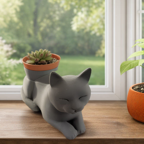 Serene Cat Planter - Winsome Whiskers