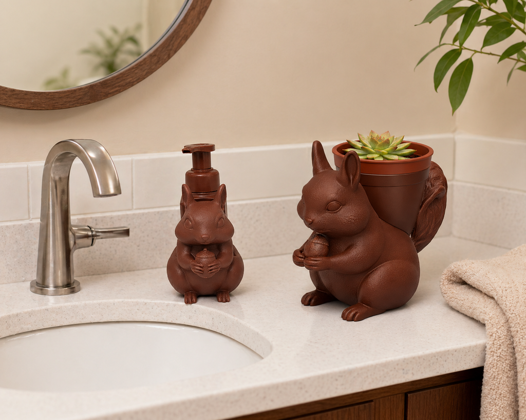 Squirrel Planter and Soap Holder Bundle - Winsome Wildlife