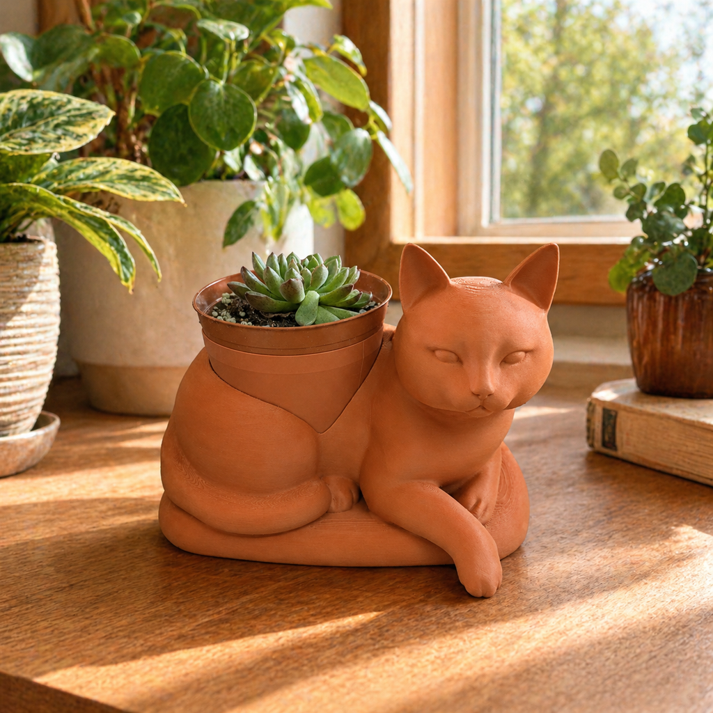 Cozy Cat Planter - Winsome Whiskers