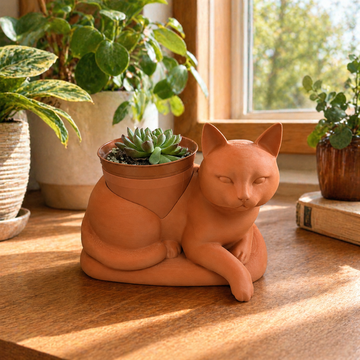 Cozy Cat Planter - Winsome Whiskers