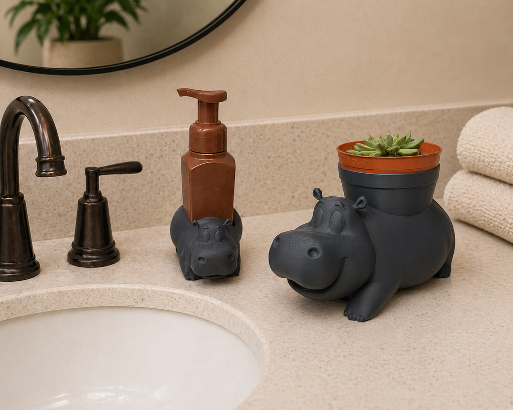 Hippo Planter and Soap Holder Bundle - Winsome Wildlife