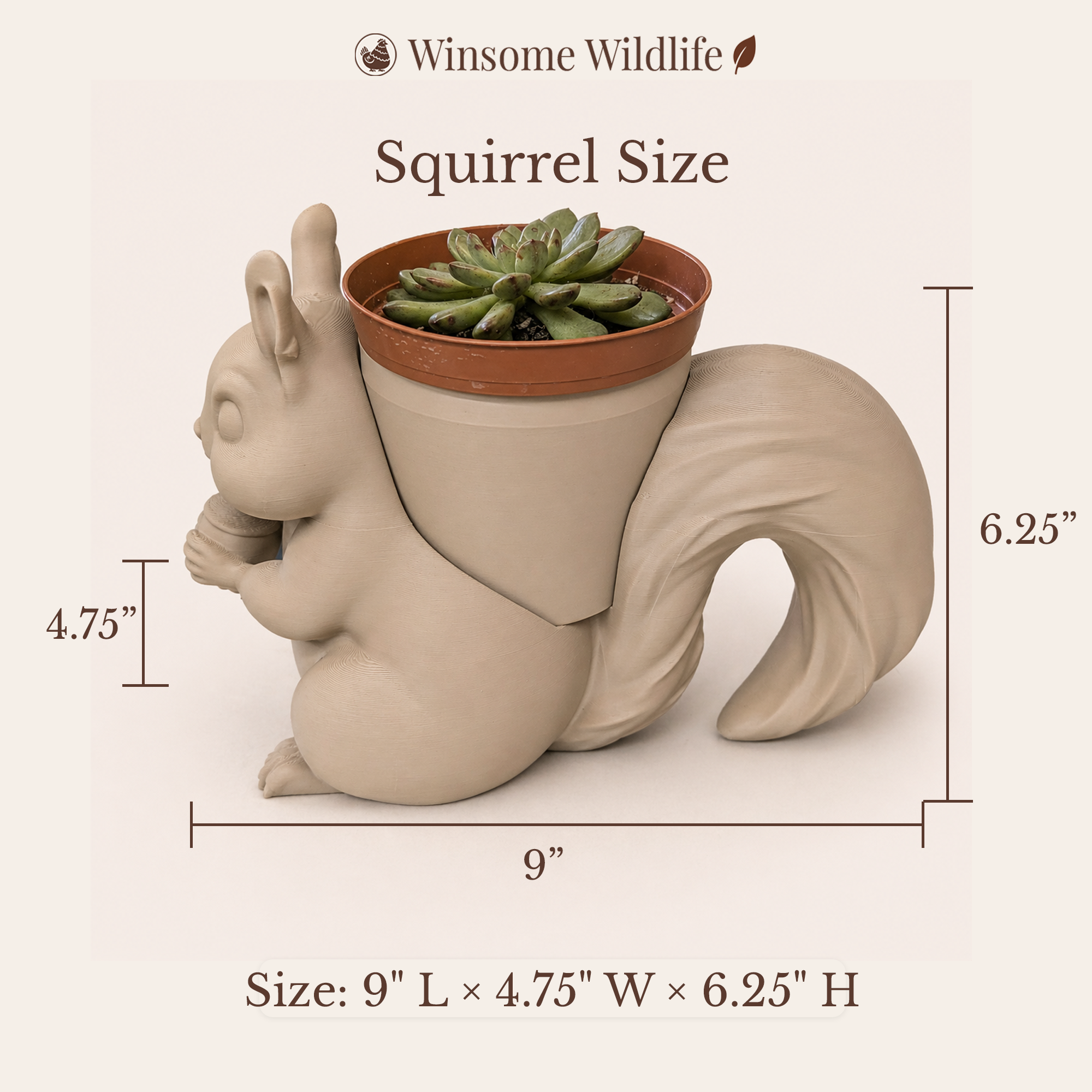 Squirrel Planter - Winsome Wildlife