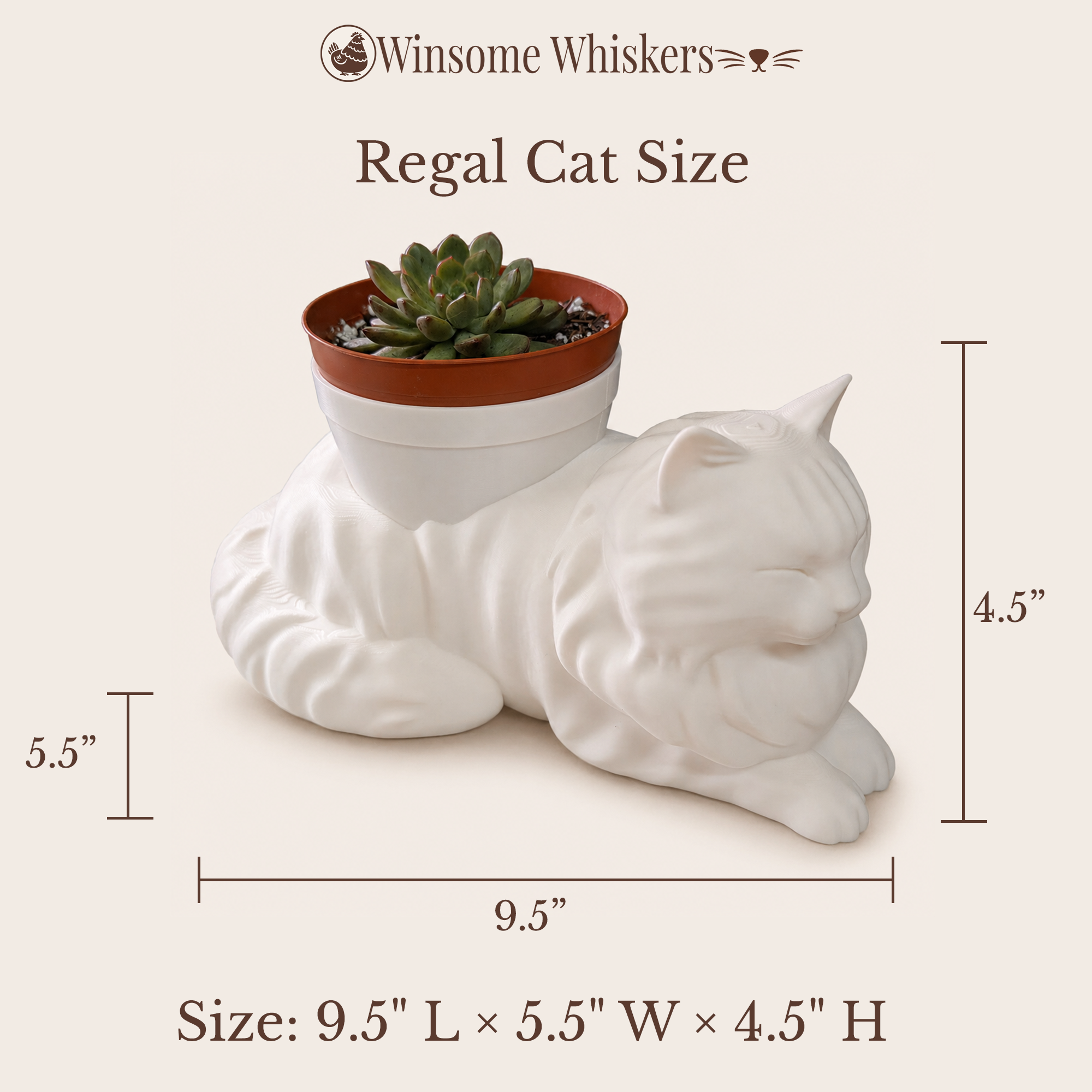 Regal Cat Planter - Winsome Whiskers