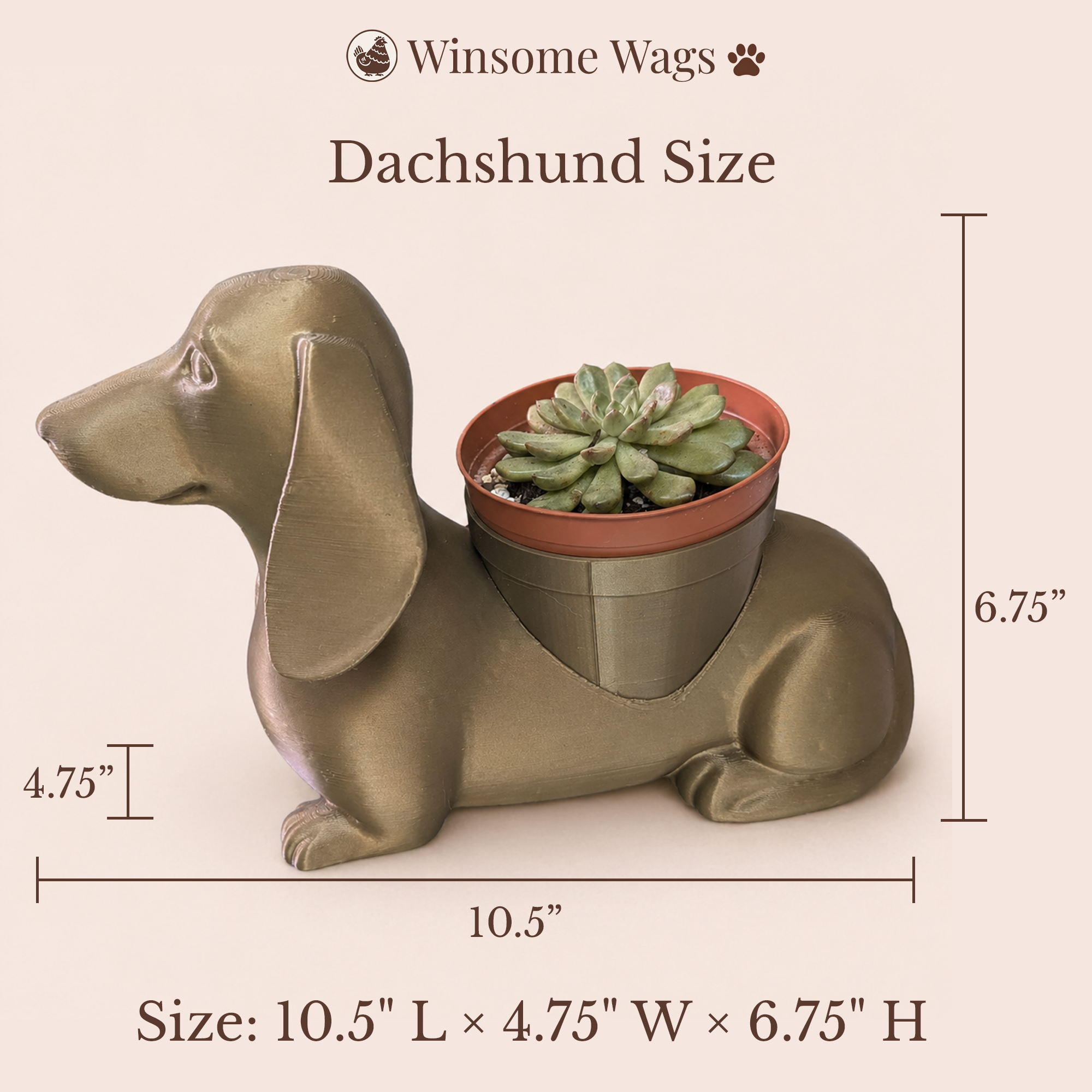 Dachshund Planter - Winsome Wags