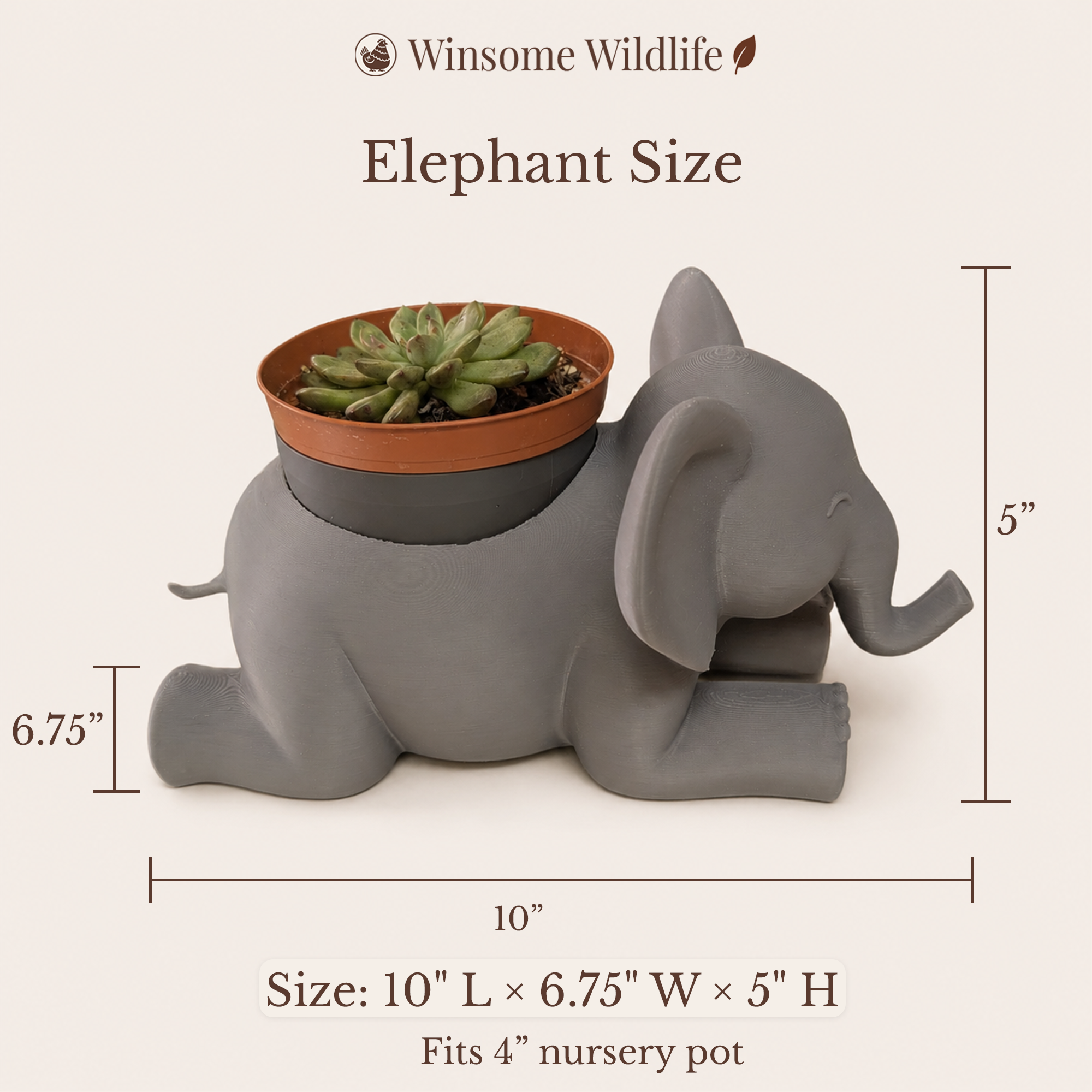 Elephant Planter - Winsome Wildlife