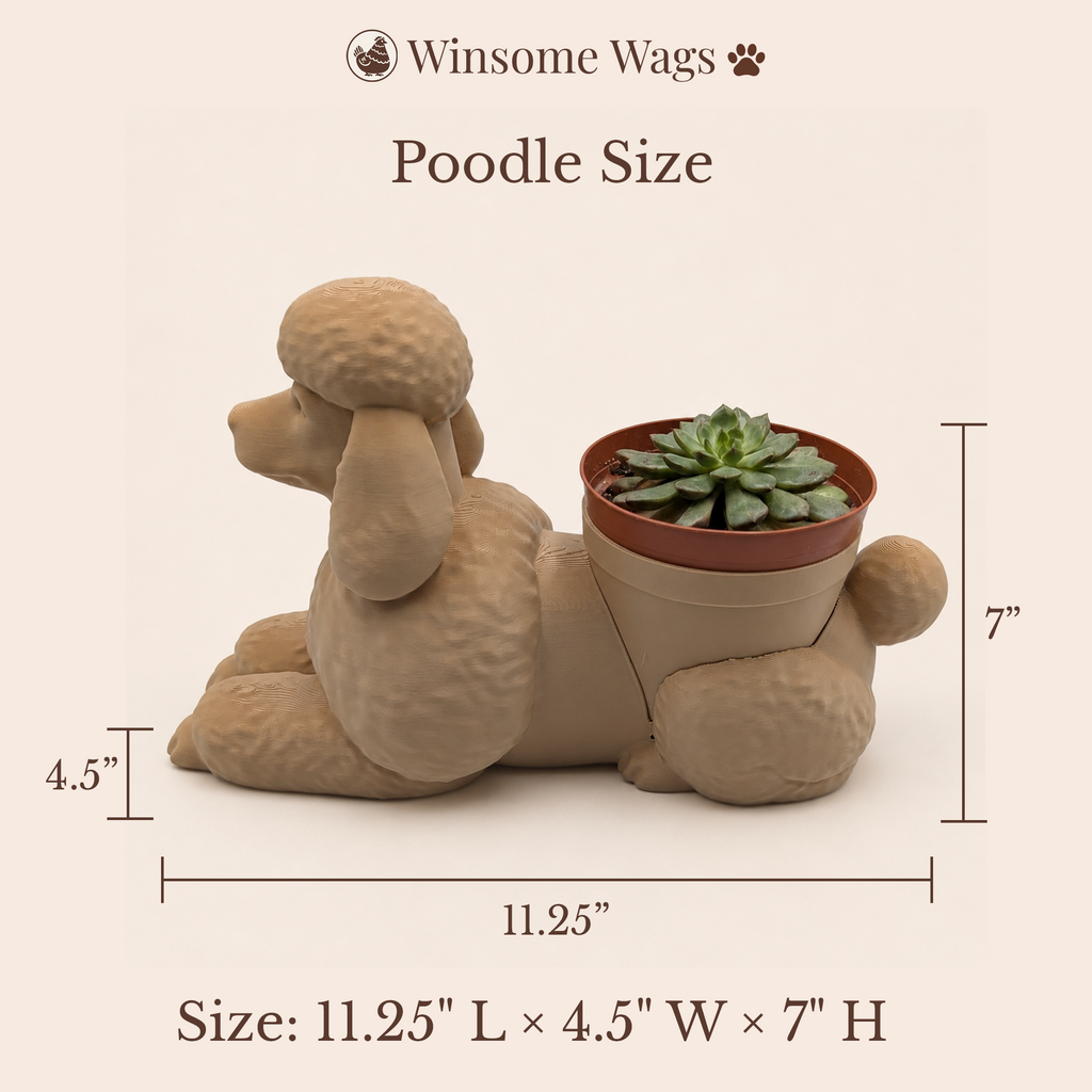 Poodle Planter - Winsome Wags