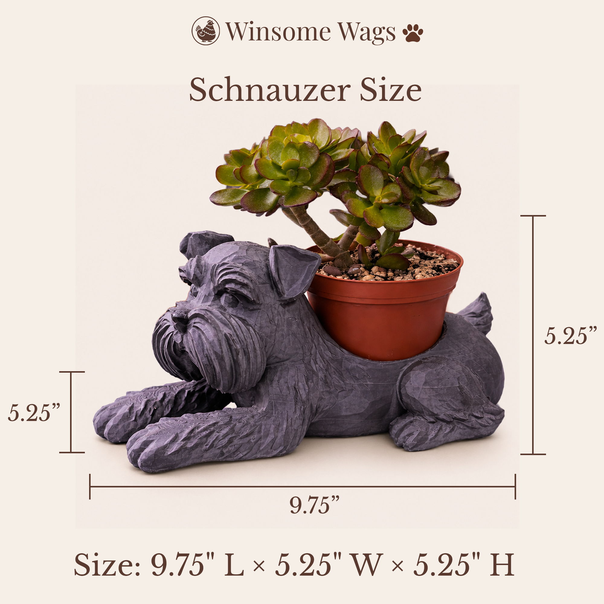 Schnauzer Planter - Winsome Wags