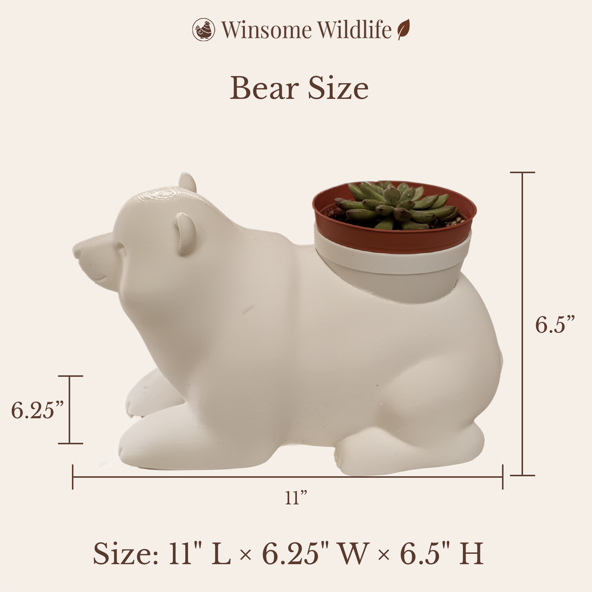 Bear Planter - Winsome Wildlife