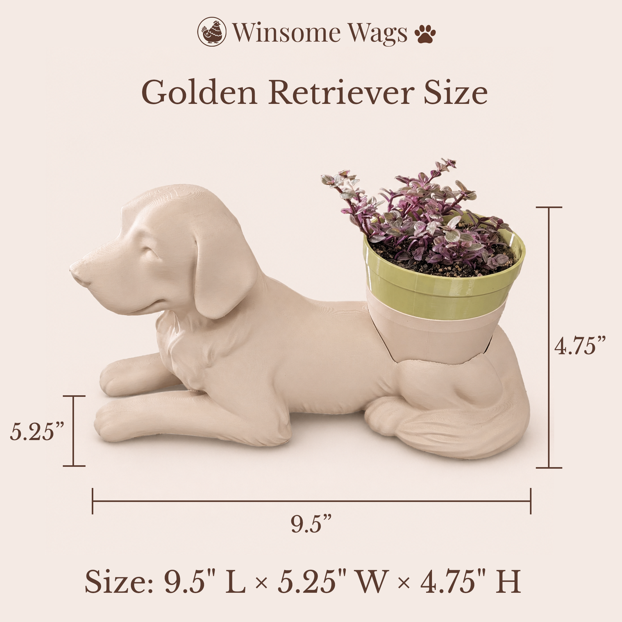 Golden Retriever Planter - Winsome Wags