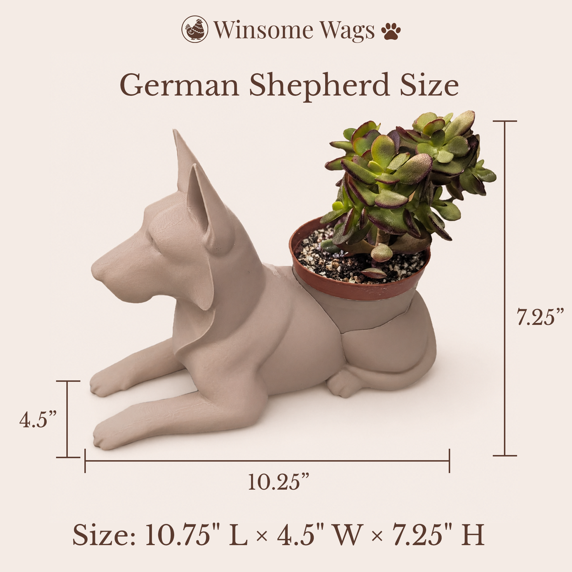 German Shepherd Planter - Winsome Wags