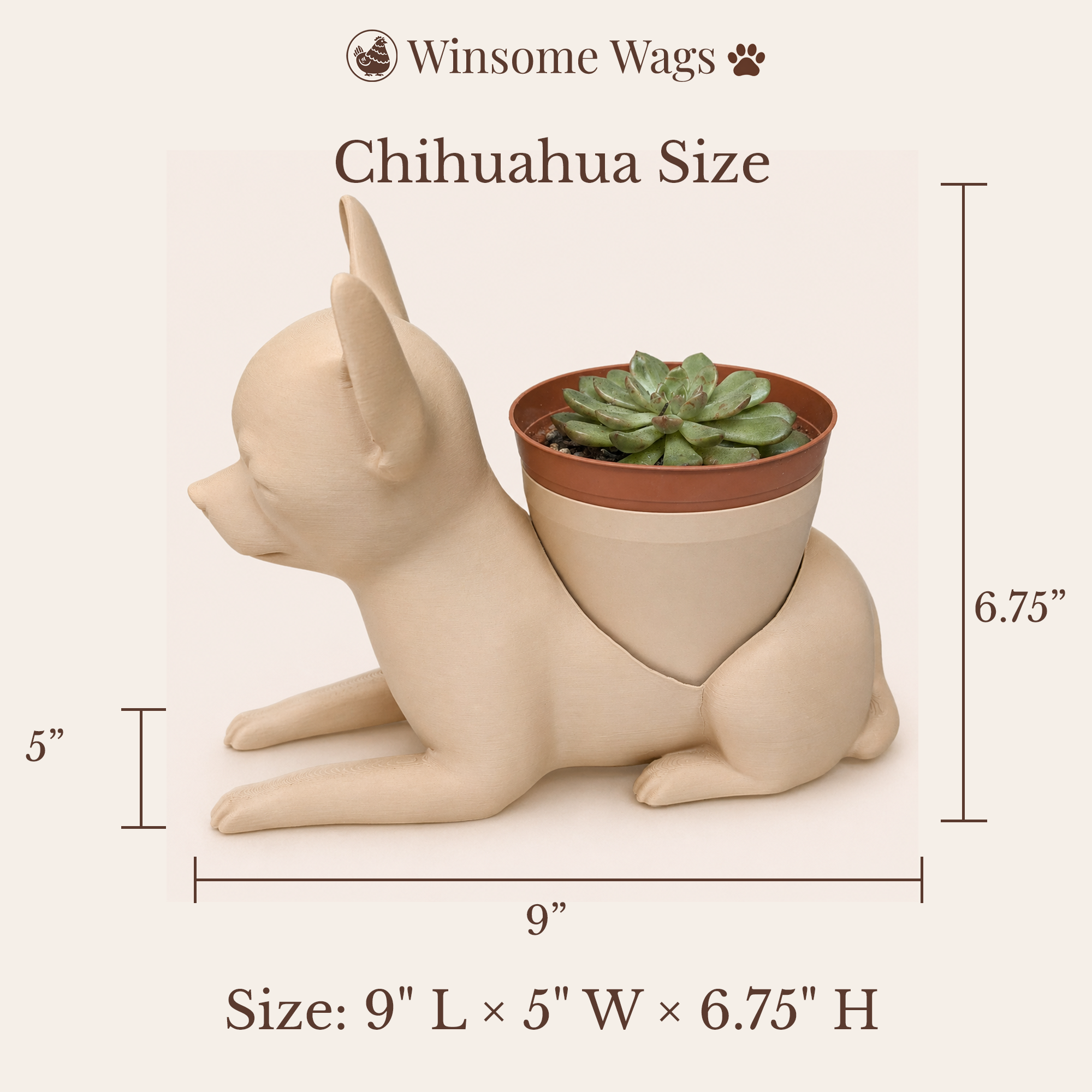 Chihuahua Planter - Winsome Wags
