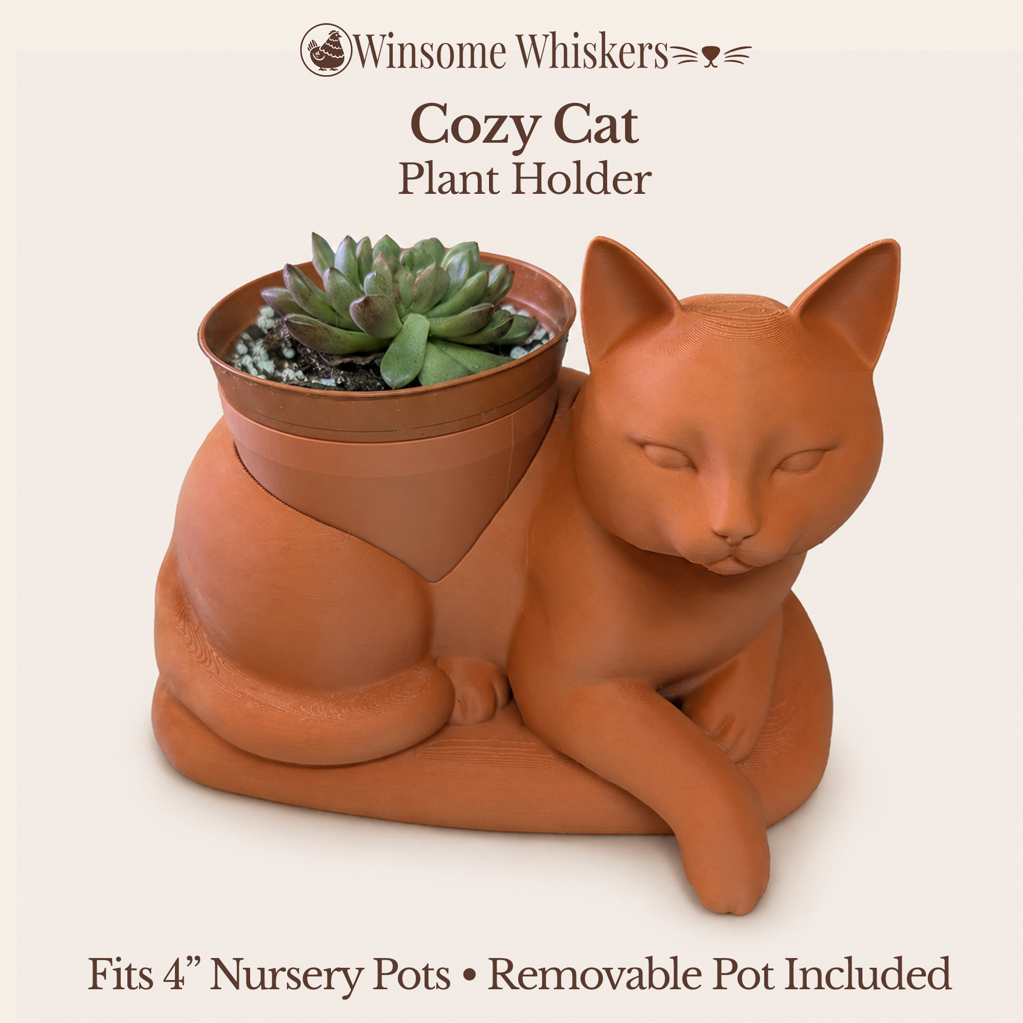 Cozy Cat Planter - Winsome Whiskers