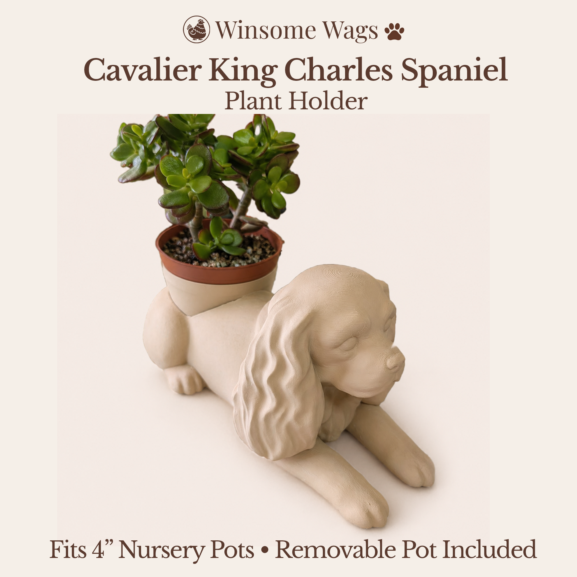 Cavalier King Charles Spaniel Planter - Winsome Wags