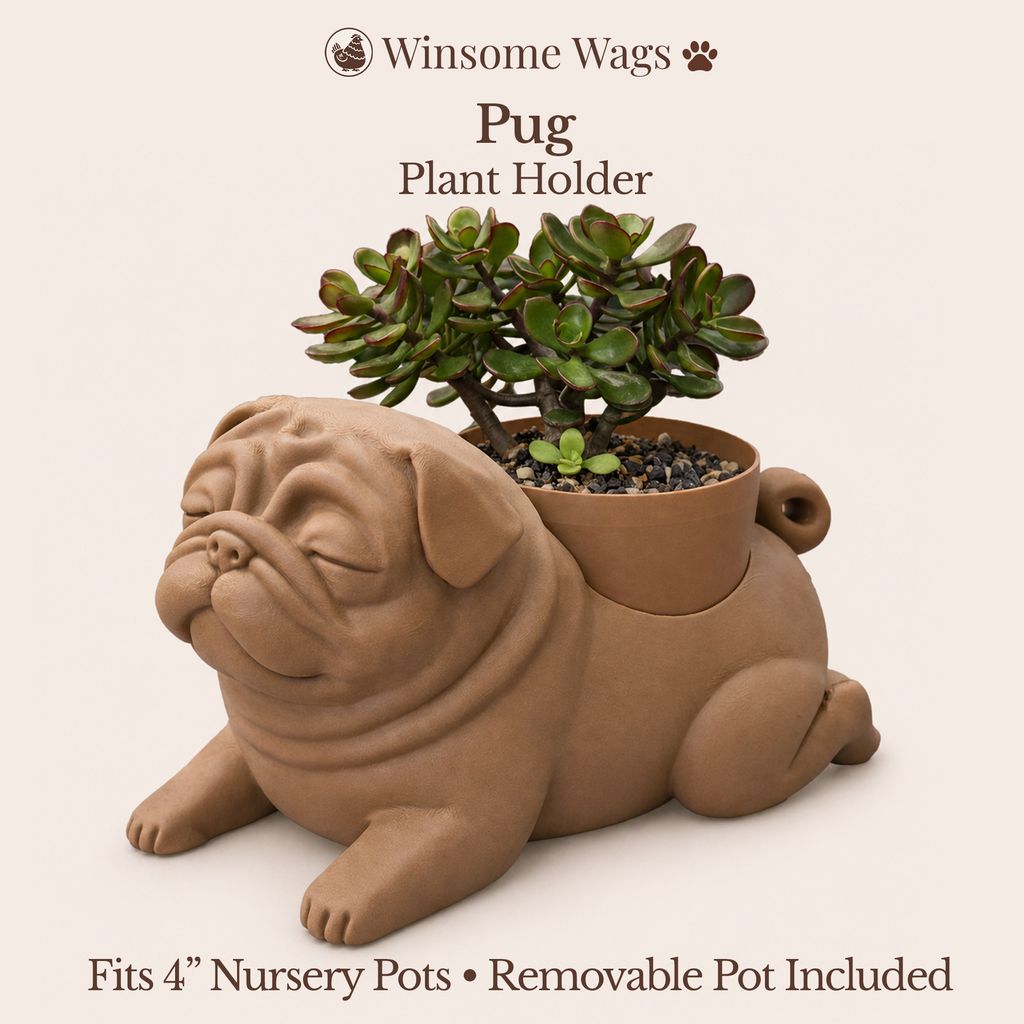 Pug Planter - Winsome Wags