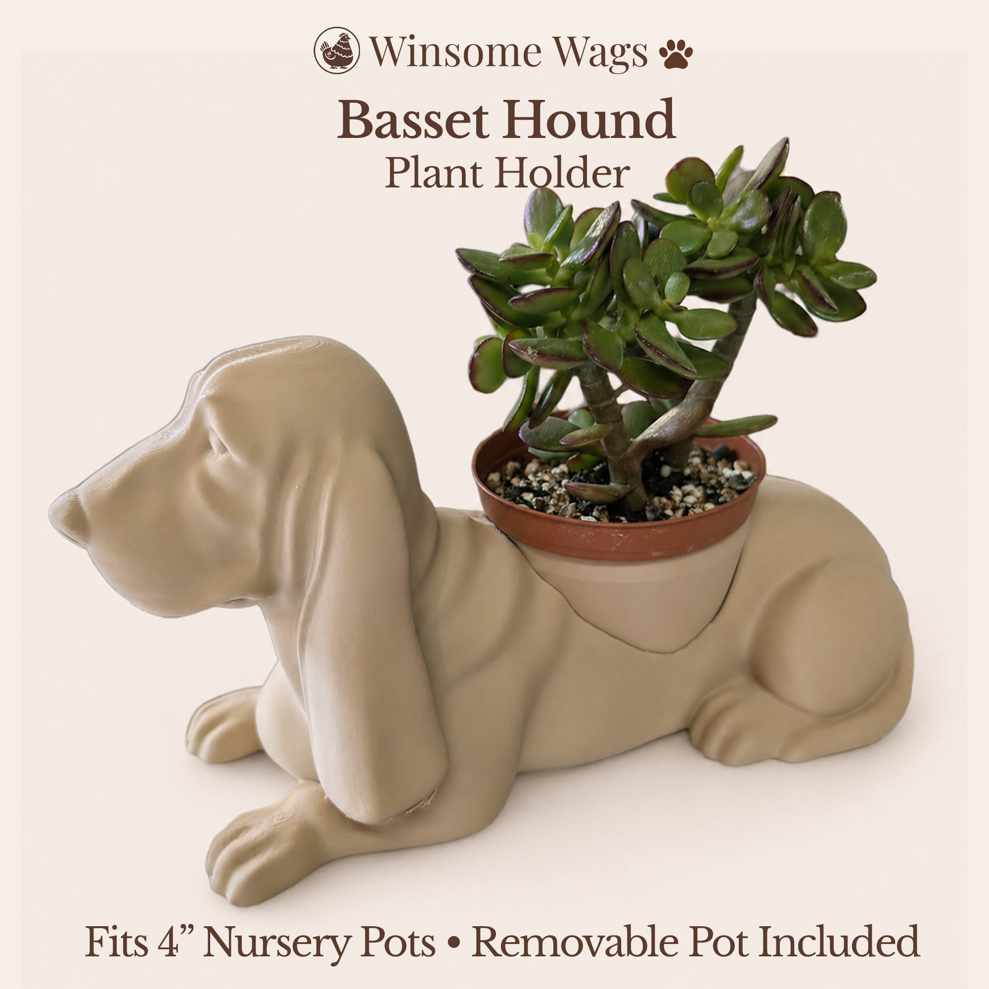 Basset Hound Planter - Winsome Wags