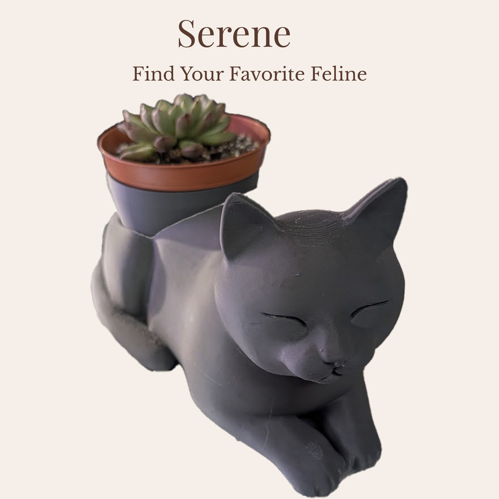 Serene Cat Planter - Winsome Whiskers