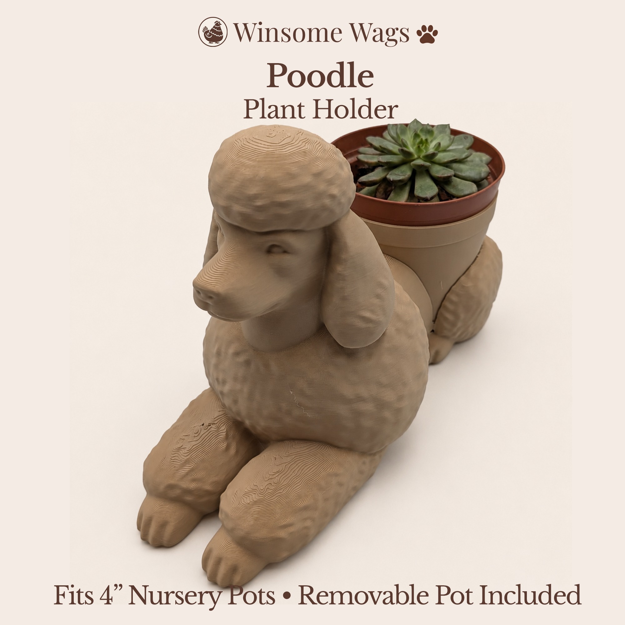 Poodle Planter - Winsome Wags