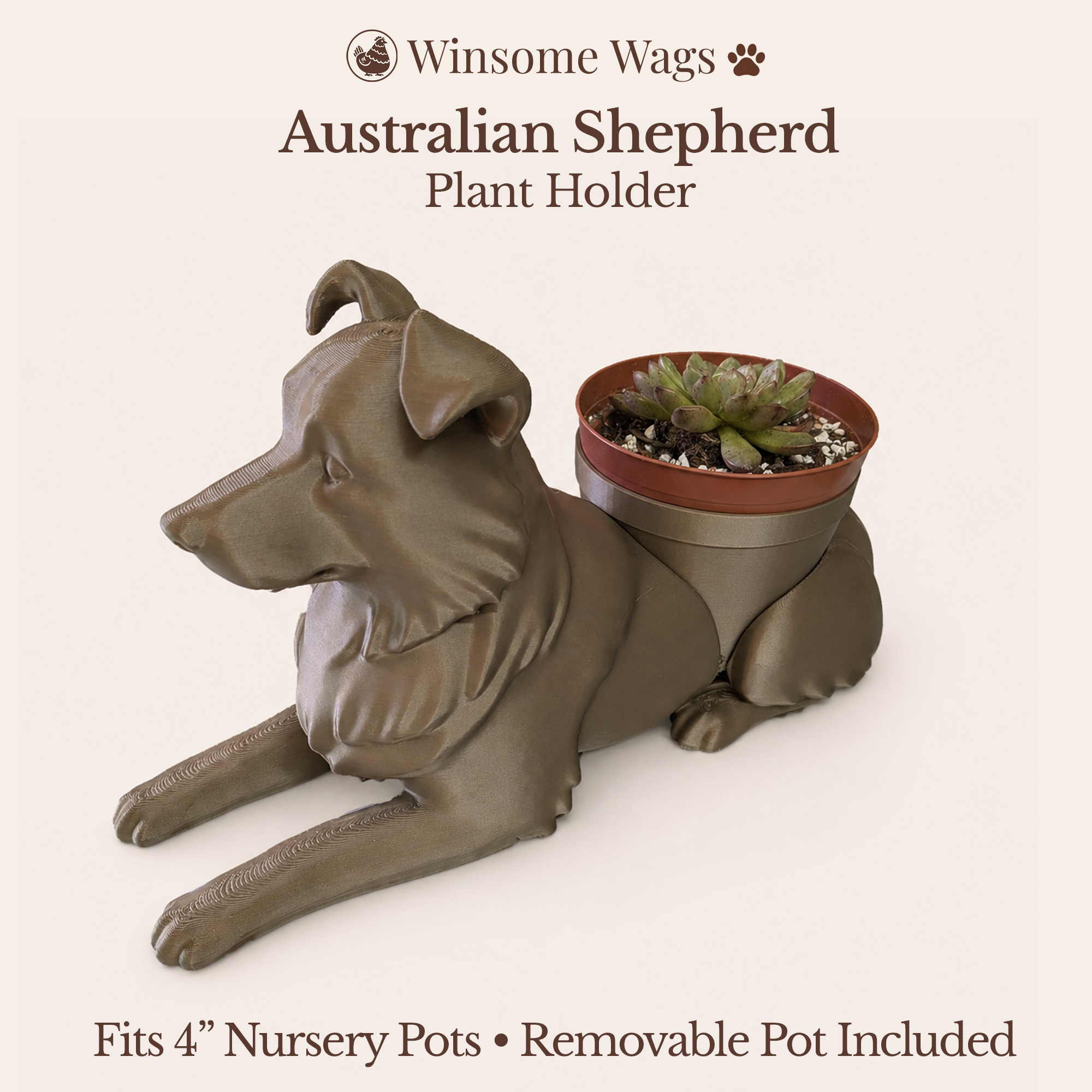 Australian Shepherd Planter - Winsome Wags
